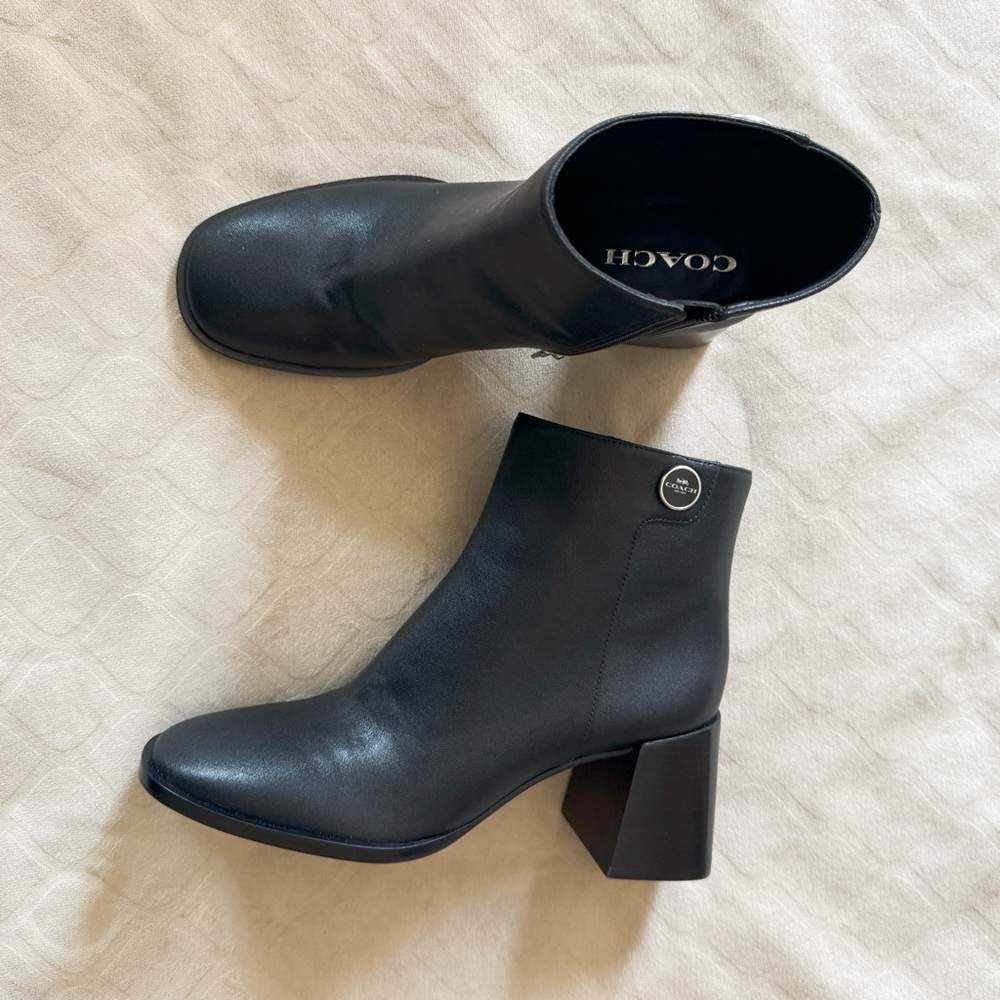 COACH Shana Black Leather Heel Bootie Size 8 (NEW)
